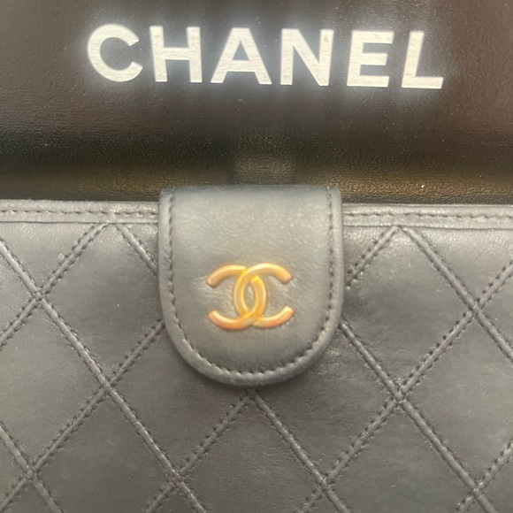 Authentic CHANEL Black Quilted Wallet with Gold Logo with box and COA. - Picture 10 of 17
